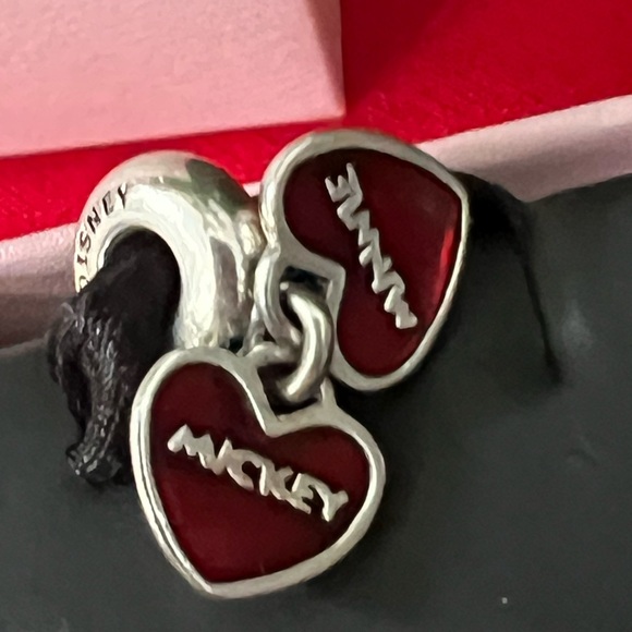 Authentic Disney Pandora Mickey & Minnie Mouse Hearts Dangle Charm - Picture 5 of 5